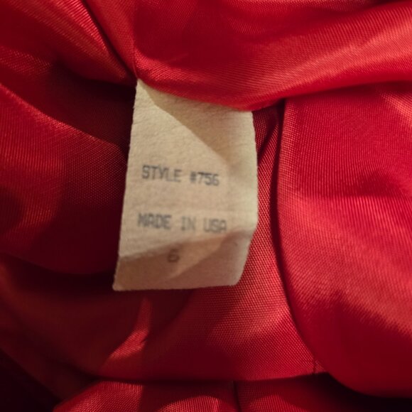 Dumas USA Women's 100% Wool Lined 1-Button Blazer Front Pockets Red Sz 6 - Picture 9 of 9